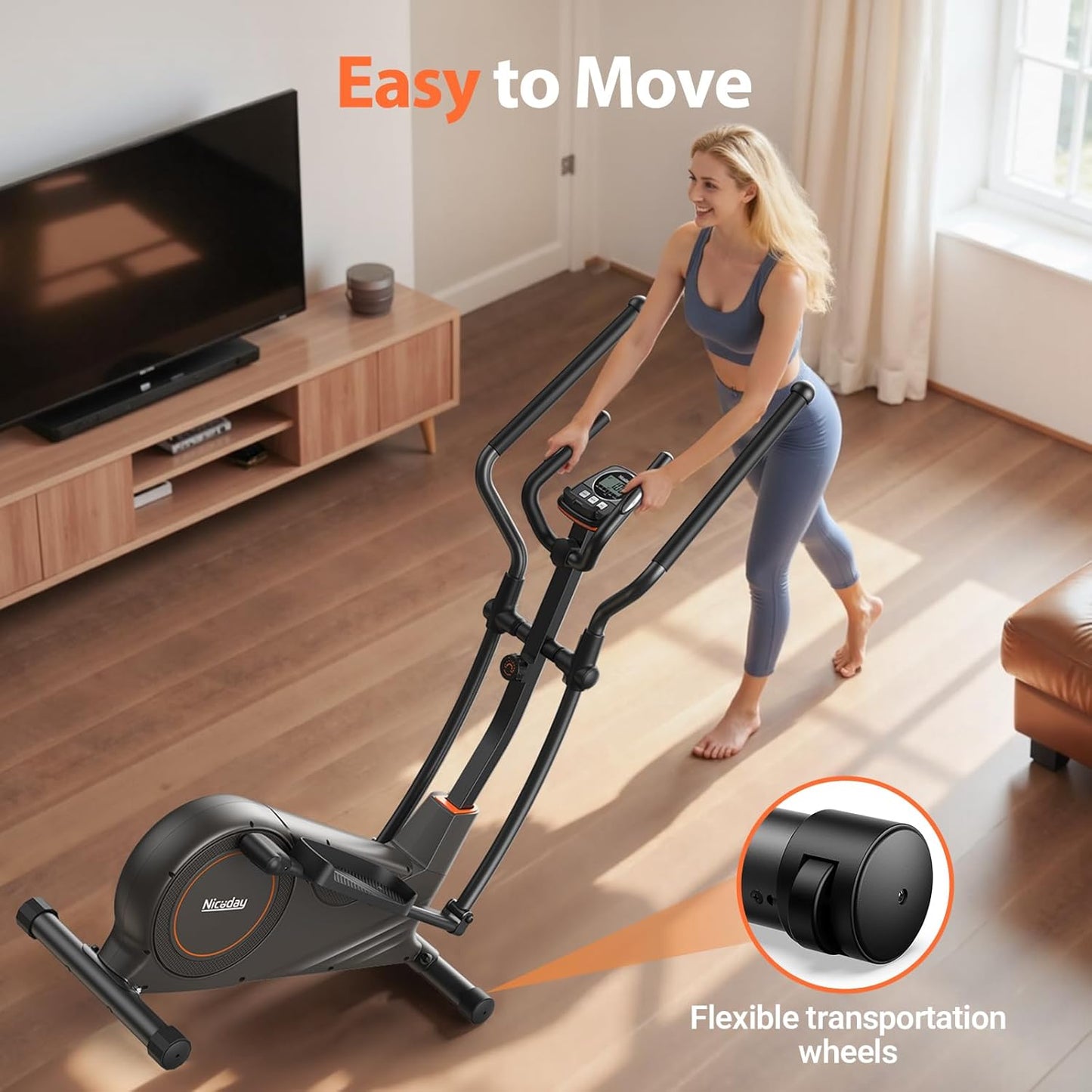 Niceday Elliptical Machine, 15.5–20IN Stride, 16 Levels, 500LB Capacity