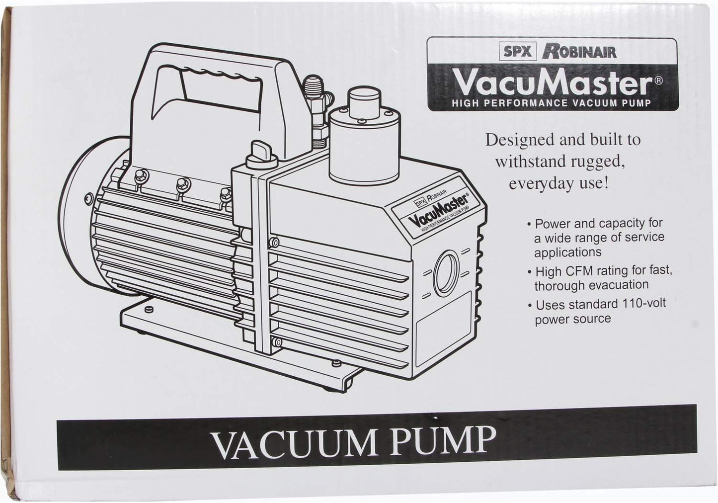 VacuMaster Economy Vacuum Pump - 2-Stage, 8 CFM, CHROME,Red/Silver