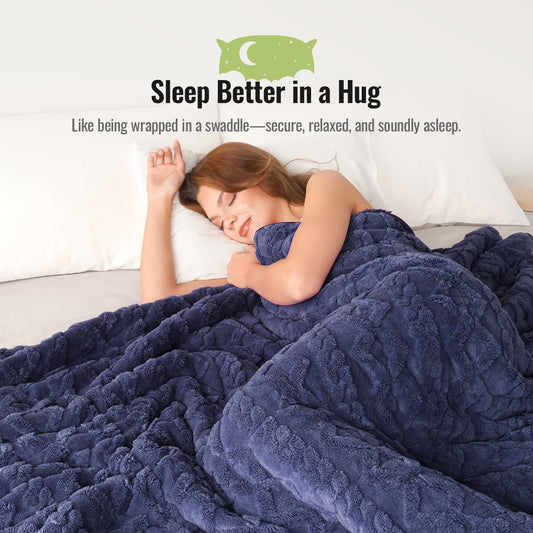 Goodsora Reversible Double-sided Weighted Blanket with Dual Fabric Texture