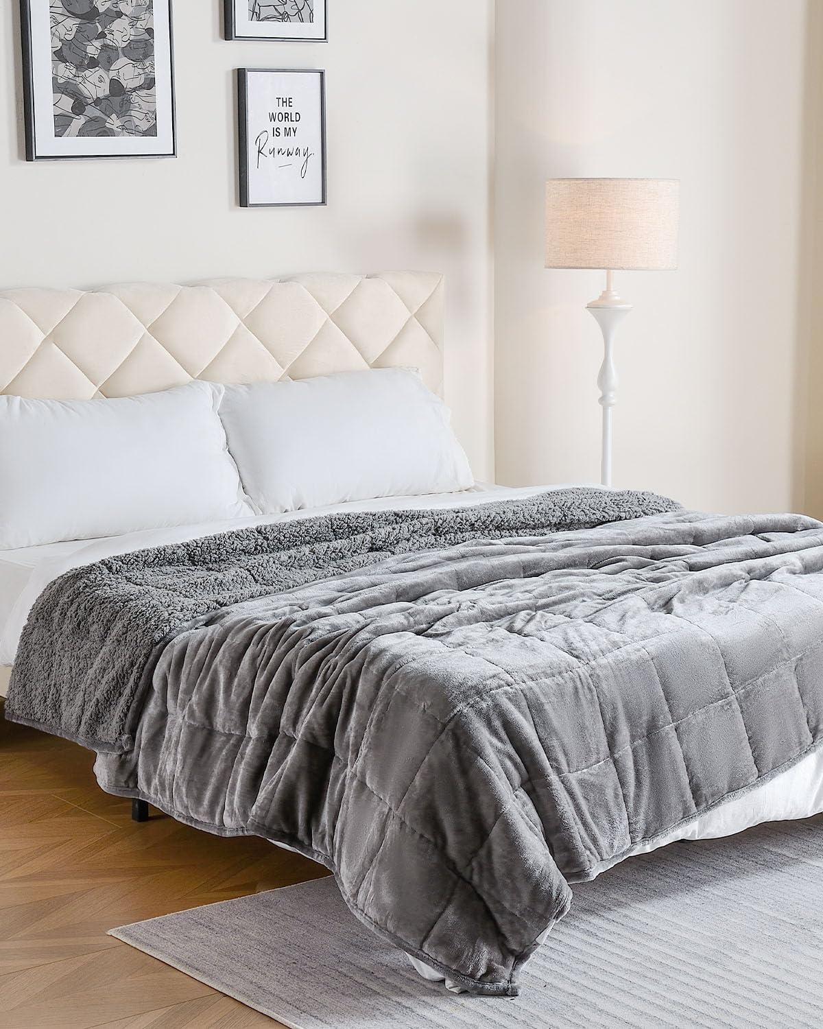 Goodsora Soft Sherpa Fleece Weighted Blanket for Adults