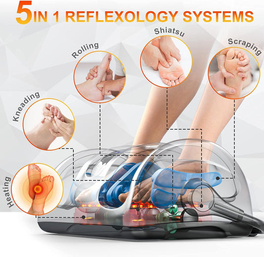 Shiatsu Foot Massager with Heat-Foot Massager Machine for Neuropathy, Plantar Fasciitis and Pain Relief-Massage Foot, Leg, Calf, Ankle with Deep Kneading Heat Therapy, Gift for Mother's Day