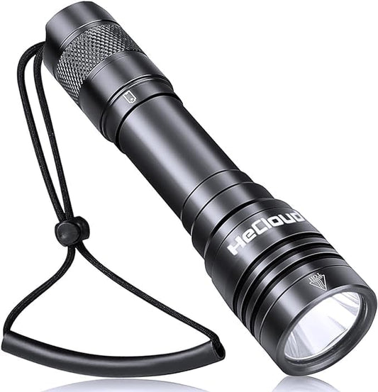 Scuba Diving Flashlight with Rechargeable Dive Light Scuba Diving 5500LM Underwater Flashlight 328ft IPX8 Waterproof 4 Modes Scuba Dive Light with Charger for Submarine Deep Sea Snorkeling