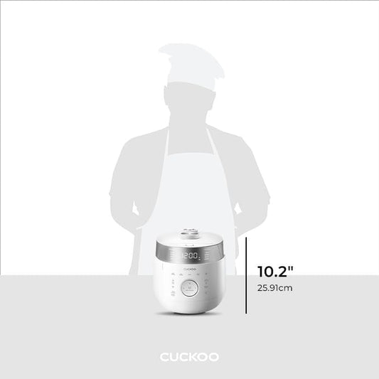 Small Stainless Steel Rice Cooker 6 Cups (Cooked), 12 Cups (Cooked) Induction Heating Dual Pressure, 16+ Menu Options (White)