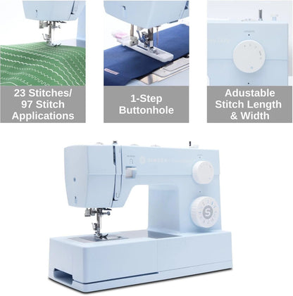 SINGER Heavy Duty 4423 High Speed Sewing Machine with Accessory Kit | Strong Motor With Enhanced Piercing Power, 97 Stitch Applications, Full Metal frame, 1-step Buttonhole & LED Light