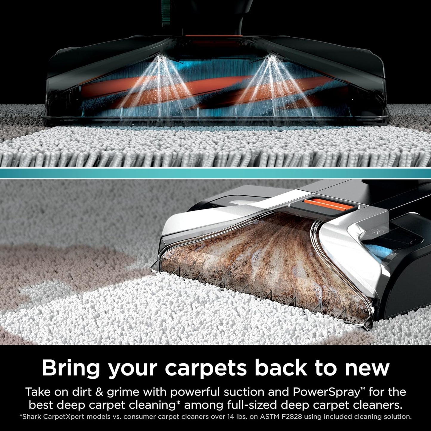 Shark CarpetXpert EX201 Carpet Cleaner, Cyan – Deep Cleaning with StainStriker, Perfect for Pets, Includes Spot & Stain Remover Tools