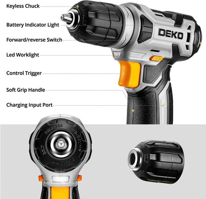 Tool SetTool Kit with 8V Cordless Drill,Tool Box with Drill,Hand Drill Set for Men & Women,Home Tool Kits for House Repair,Handyman,DIY 126 Piece