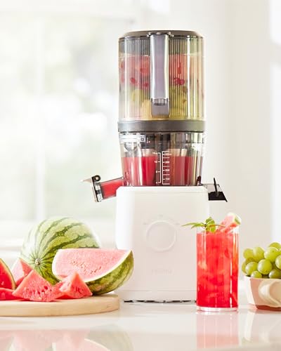 Nama J2 Cold Press Juicer – Self Feeding for Hands Free Operation with Wide Mouth Hopper for Whole Recipe Loading, Zero Waste Masticating Juicer For More Juice, Less Pulp – Easy Cleanup & Assembly: Home & Kitchen