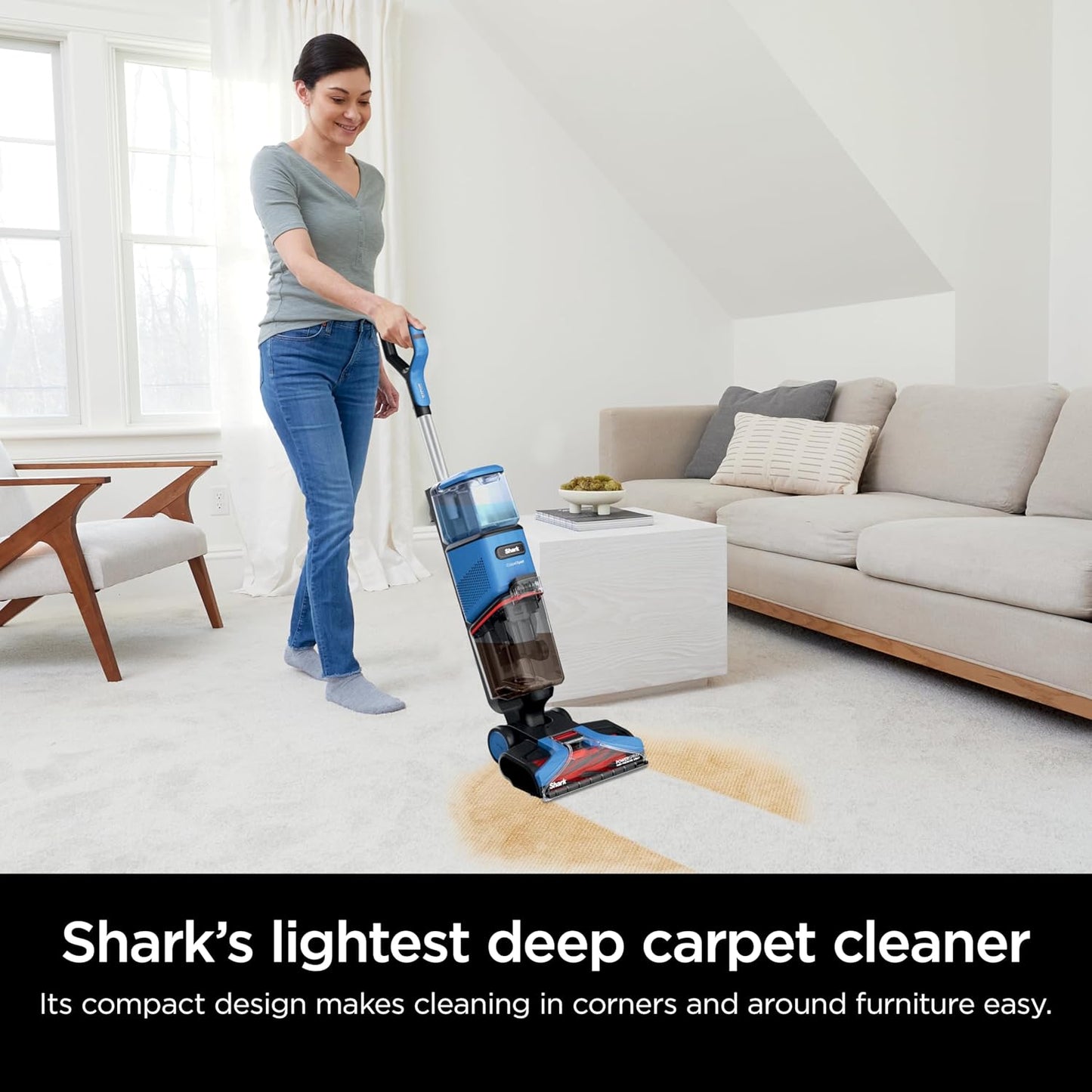 Shark CarpetXpert EX201 Carpet Cleaner, Cyan – Deep Cleaning with StainStriker, Perfect for Pets, Includes Spot & Stain Remover Tools