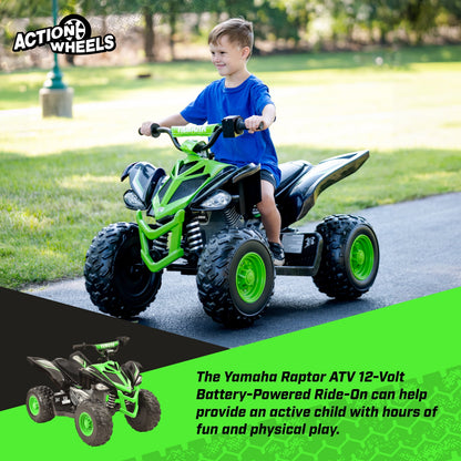 Yamaha 12V Raptor ATV Powered Ride-on for Boys & Girls, Ages 3+, up to 5 MPH