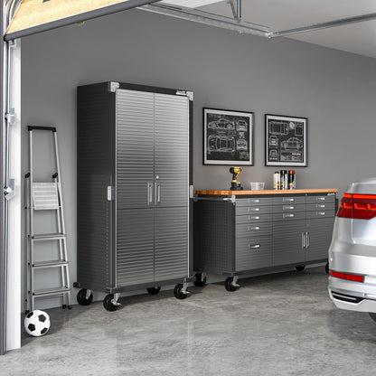Seville Classics UltraHD Steel Storage Cabinet, 36"W x 18"D x 72"H
