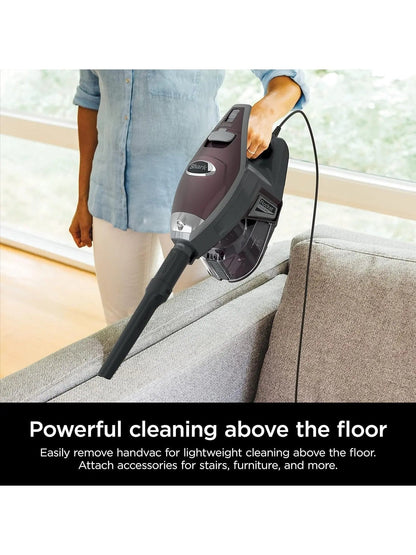 Shark HV322 Rocket Deluxe Pro Corded Stick Vacuum with LED Headlights, XL Dust Cup, Lightweight, Perfect for Pet Hair Pickup, Converts to a Hand Vacuum, with Pet Attachments, Bordeaux/Silver