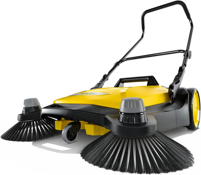 S 6 Twin Walk-Behind Outdoor Hand Push Floor Sweeper - 10 Gallon Capacity - 33.9" Sweeping Width - Sweeps up to 32,300 Square Feet/Hour