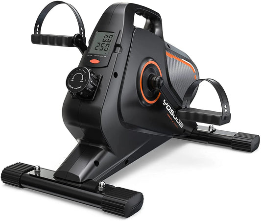 Under Desk Bike Pedal Exerciser – Quiet, Adjustable Resistance, Compact & Portable for Arm/Leg Workouts