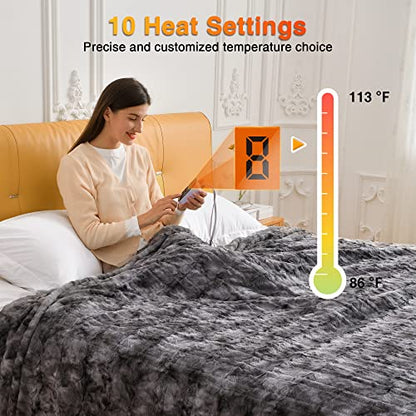 WOOMER Heated Blanket King Size Electric Blanket 90"x 100"