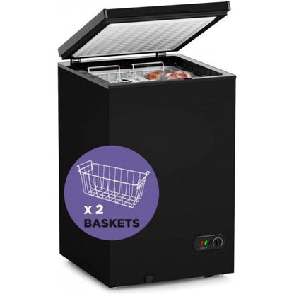 Northair Chest Freezer C 3.5 Cu Ft with 2 Removable Baskets C Reach In Freezer Chest C Quiet Compact Freezer C 7 Temperature Settings C Black