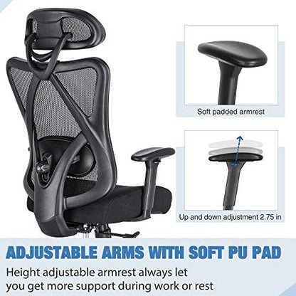 SUNNOW Ergonomic Office Chair, Mesh Computer Desk Chair , High Back Executive Task Chair