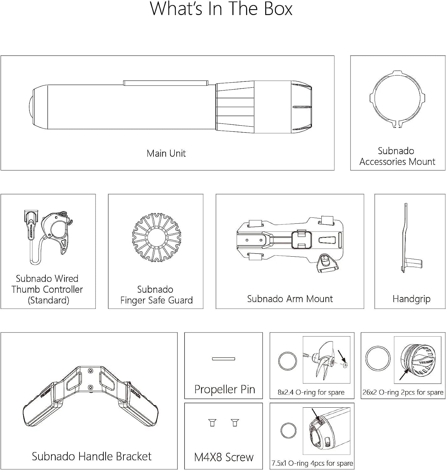 Subnado Twin Engine Handle Bracket+ Subnado Underwater Scooter 2 Packs with 2 handgrips, 2 Arm Mount Kits, 2 Accessories Mount Rings