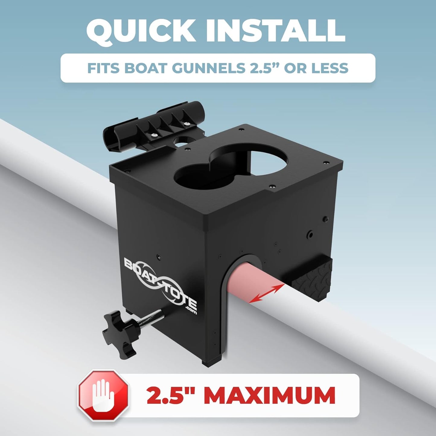 Boat Accessories for Fishing - Fits Gunnels Up to 2.5" Thick Regular