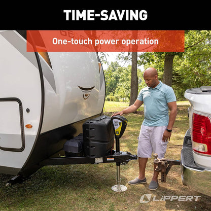 Touch Automatic Power Electric Trailer A-Frame Tongue, 3,500 lbs. Auto-Hitch Memory, Integrated LED Lights, Backlit Controls, Battery Indicator, Quiet - 643589