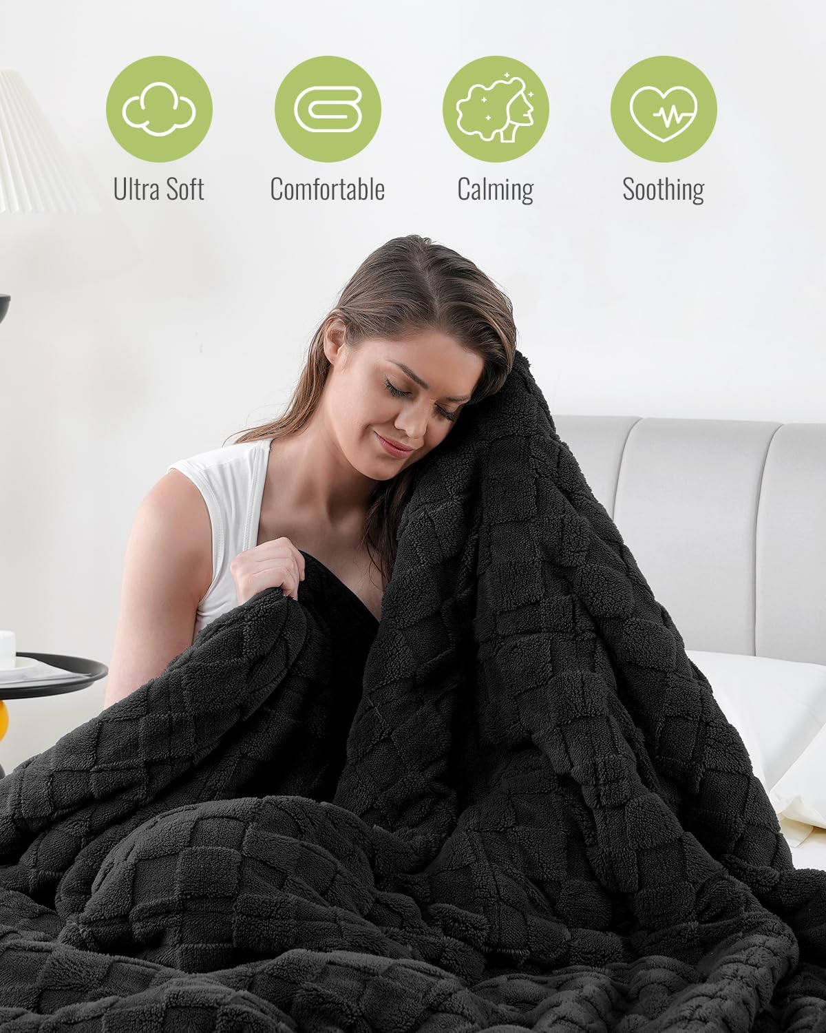Goodsora 15lb Faux Fur Dual-Sided Weighted Blanket