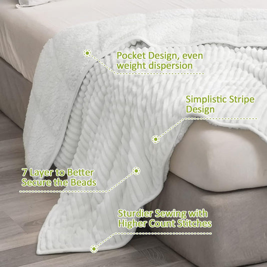Goodsora Striped Ribbed Weighted Blanket
