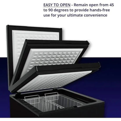 Northair 3.5 Cu Ft Chest Freezer, Black – Quiet Compressor, 2 Removable Baskets, 7 Temp Settings