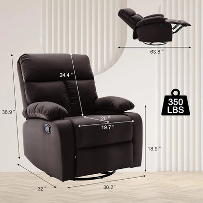 Small Swivel Rocker Recliner Chair for Compact Spaces