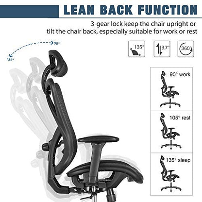 SUNNOW Ergonomic Office Chair, Mesh Computer Desk Chair , High Back Executive Task Chair