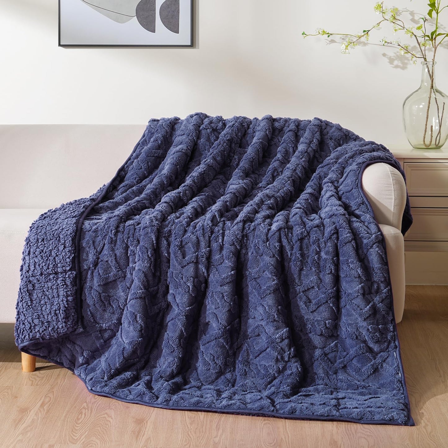 Goodsora Reversible Double-sided Weighted Blanket with Dual Fabric Texture