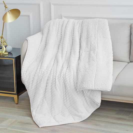 Goodsora Striped Ribbed Weighted Blanket