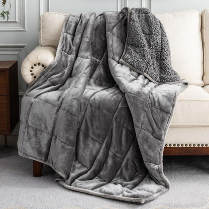 Goodsora Soft Sherpa Fleece Weighted Blanket for Adults