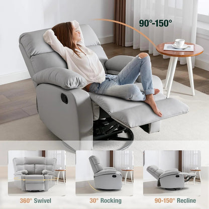 Small Swivel Rocker Recliner Chair for Compact Spaces