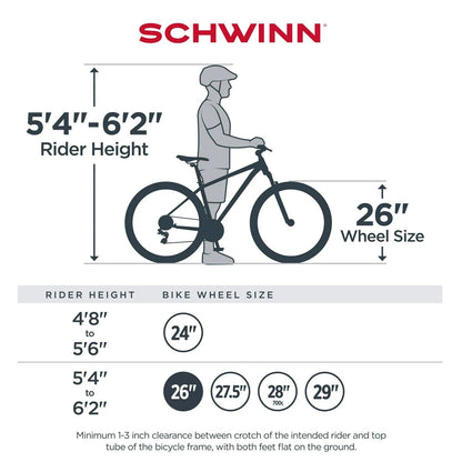Schwinn Sidewinder Mountain Bike . 26-inch Wheels . 21 Speeds . Mens Style . Black