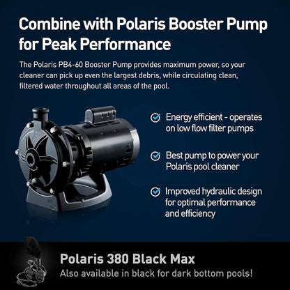 Vac-Sweep 380 Pressure Inground Pool Cleaner, Triple Jet Powered, 31ft of Hose with a Single Chamber Debris Bag