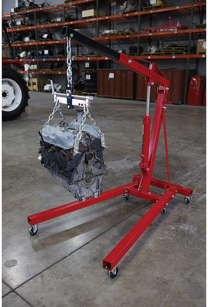 Strongway Hydraulic Engine Hoist with Load Leveler C 2 Ton Capacity, 1in. 82 5/8in. Lift Range