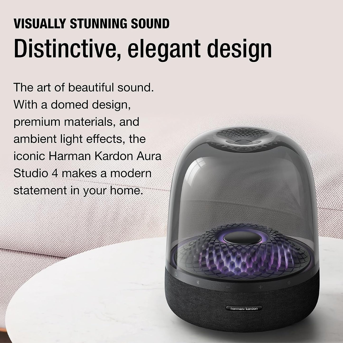 Bluetooth Home Speaker - Superior Sound Quality - 5 Diamond Effect Light Themes - Made from Recycled Materials