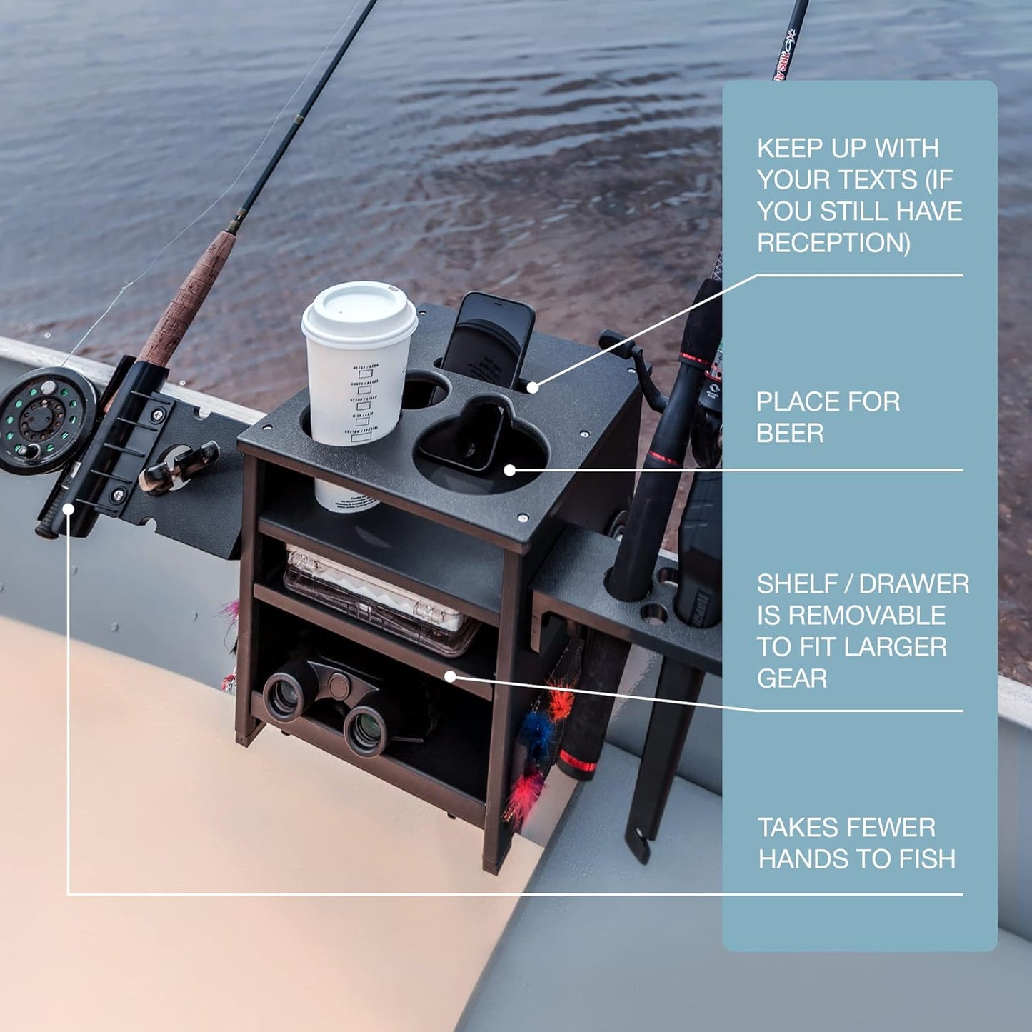 Boat Accessories for Fishing - Fits Gunnels Up to 2.5" Thick Regular