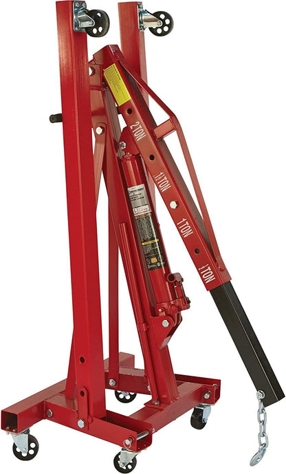 Strongway Hydraulic Engine Hoist with Load Leveler C 2 Ton Capacity, 1in. 82 5/8in. Lift Range