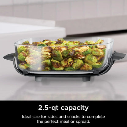 Ninja Crispi 4-in-1 Portable Glass Air Fryer Cooking System, 1500W, 4QT & 6-Cup TempWare Glass Containers with Storage Lids, Microwave, Freezer & Dishwasher Safe
