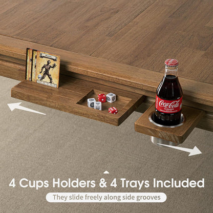 Board Game Table with Removable Top, Seats 4–6, 57"x33" Play Area