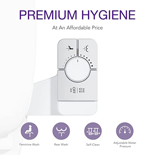 Veken Bidet Attachment for Toilet - Ultra-Slim Self Cleaning Fresh Cold Water Sprayer Bidets