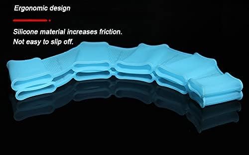 Swim Fins for Lap Swimming Silicone Gloves 1 Pair Swimming Equipment Unisex Shark Fin Swimming Fins(Size:Large,Color:Blue)