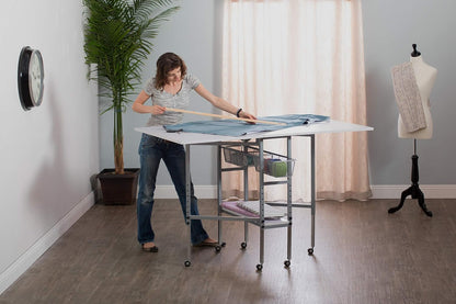Sew Ready Hobby Cutting Table, 58.75"x36.5", White/Silver