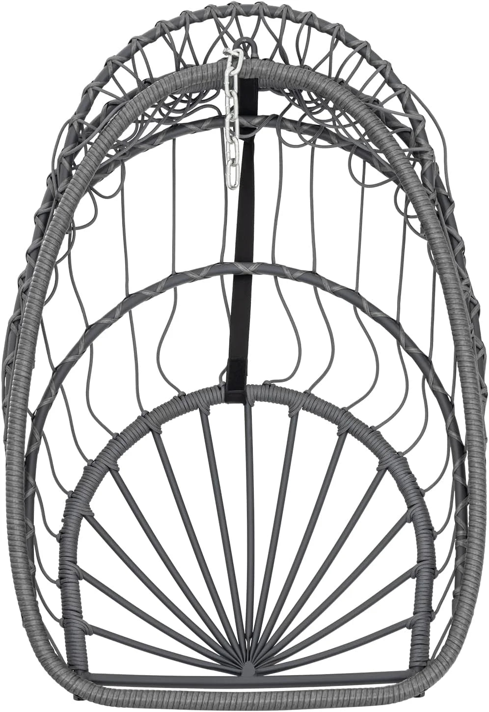 Yechen Indoor Outdoor Egg Hanging Chair with Stand, Patio Wicker Swing Egg Chair Indoor Swinging Chair Outdoor Hammock Egg Chair 350lbs Capacity for Patio Bedroom Balcony, Charcoal Grey (EG-001)