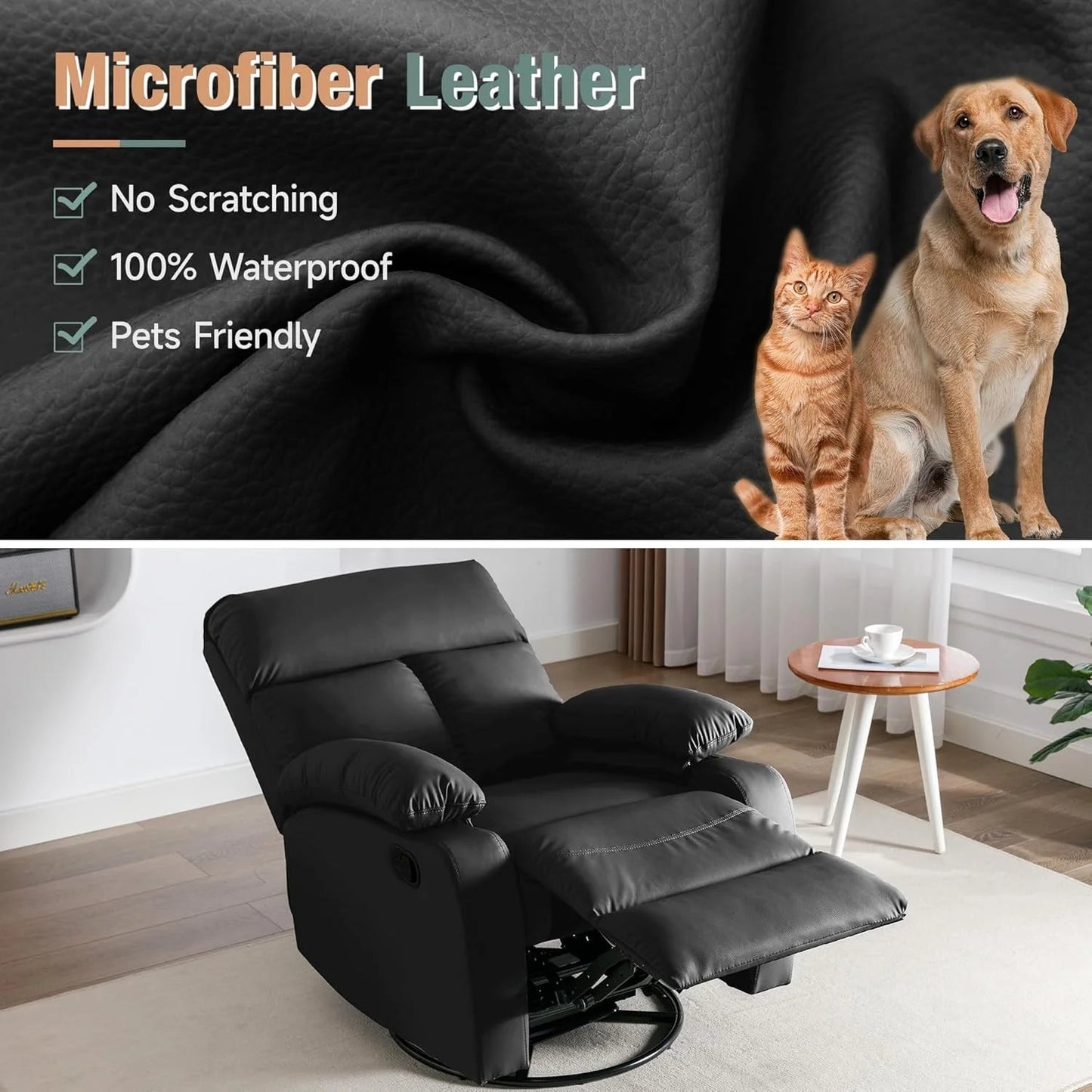 Small Swivel Rocker Recliner Chair for Compact Spaces