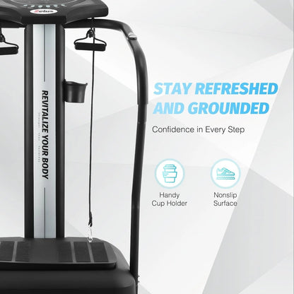 Whole Body Vibration Plate, 500W Vibration Plate Exercise Machine with 99 Levels 3 Preset Modes & 2 Resistance Bands, Training Fitness Vibration Platform Machine for Home Gym with 330lb Capacity