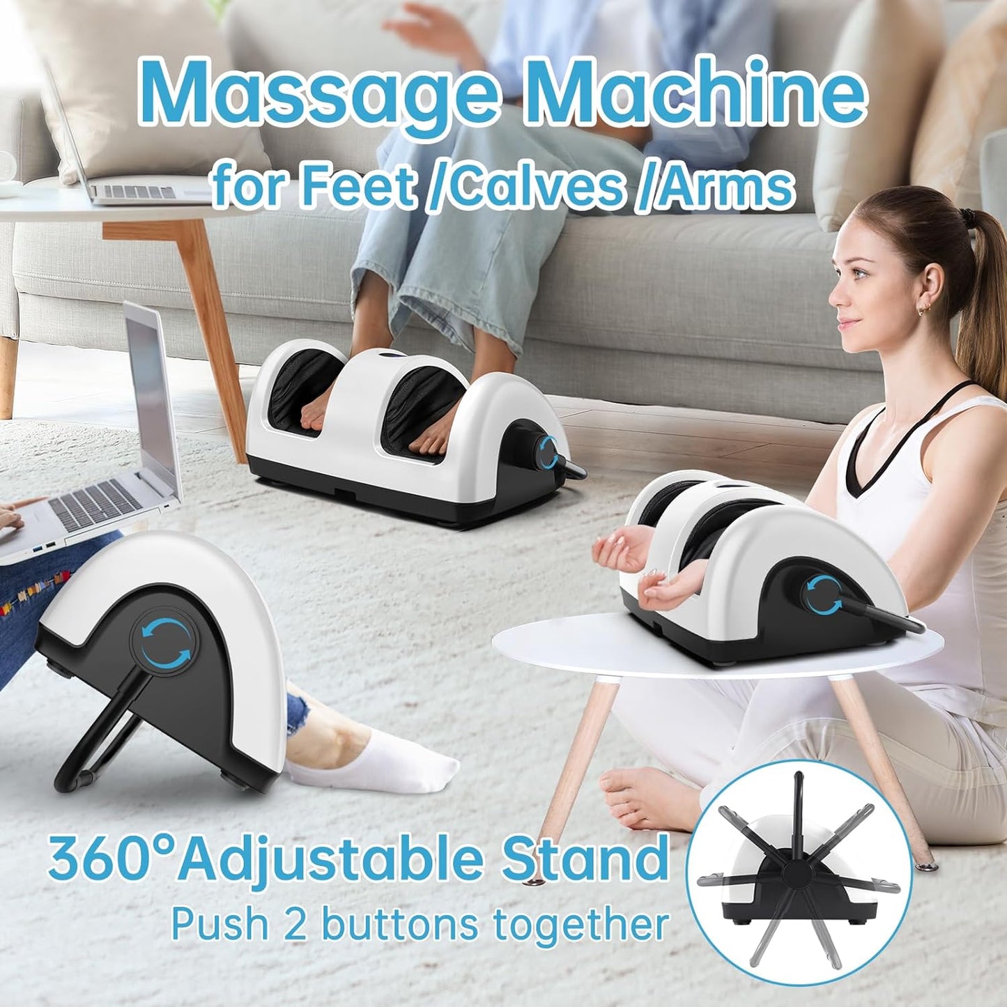 Shiatsu Foot Massager with Heat-Foot Massager Machine for Neuropathy, Plantar Fasciitis and Pain Relief-Massage Foot, Leg, Calf, Ankle with Deep Kneading Heat Therapy, Gift for Mother's Day