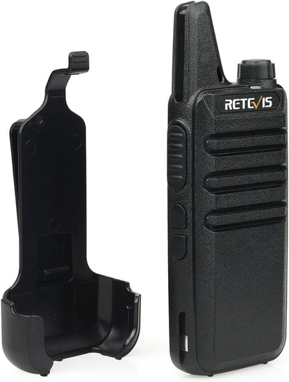 Talkies Mini, Rechargeable Two Way Radio Long Range, 2 Way Radio Small, Portable VOX, for Business Commercial Work School Church Restaurant (20 Pack,Black)