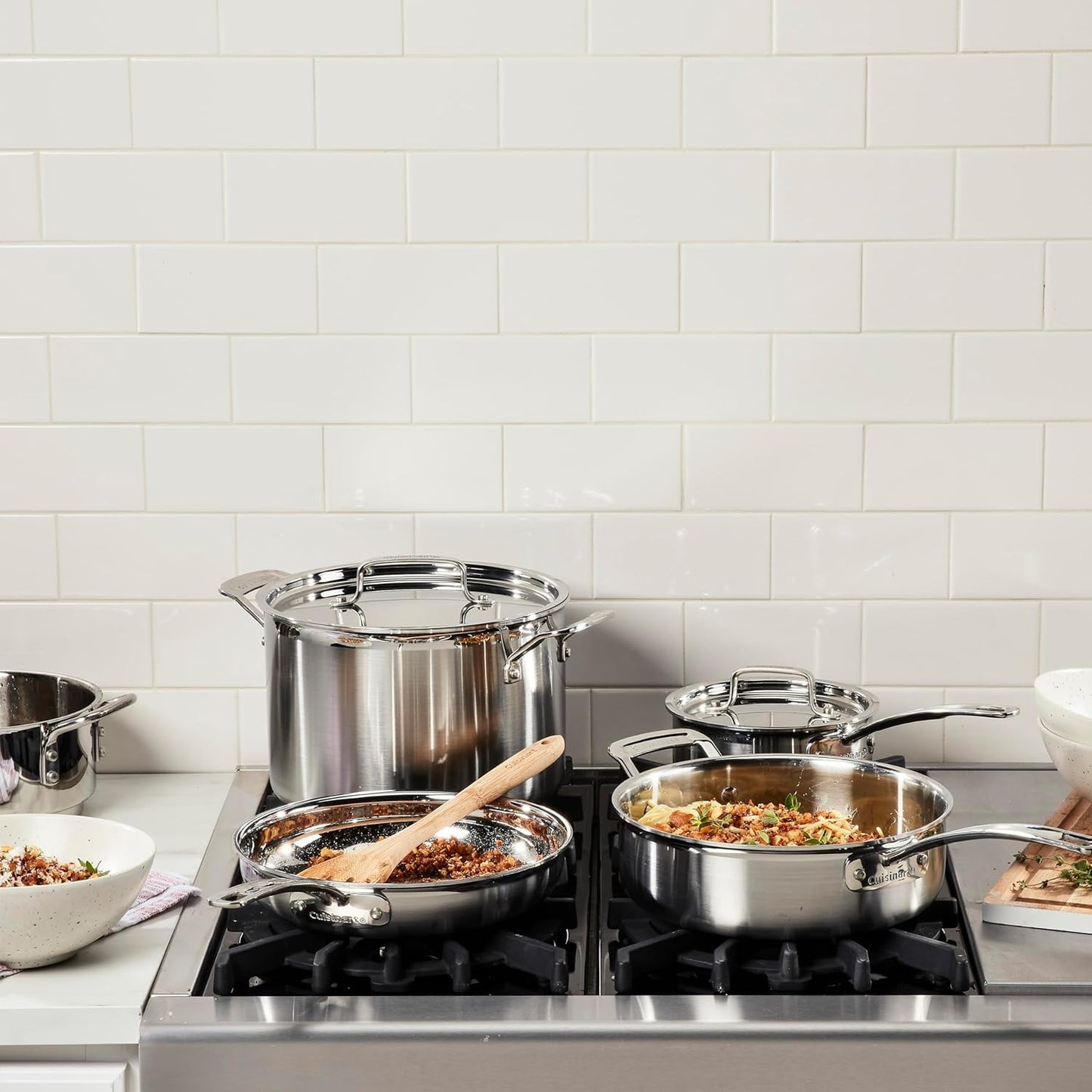 MultiClad Pro Stainless-Steel Cookware 13-Piece Cookware Set, Silver