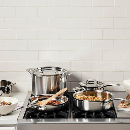MultiClad Pro Stainless-Steel Cookware 13-Piece Cookware Set, Silver